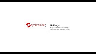 Setting and Customization Options - Synkronizer Excel Compare Tool