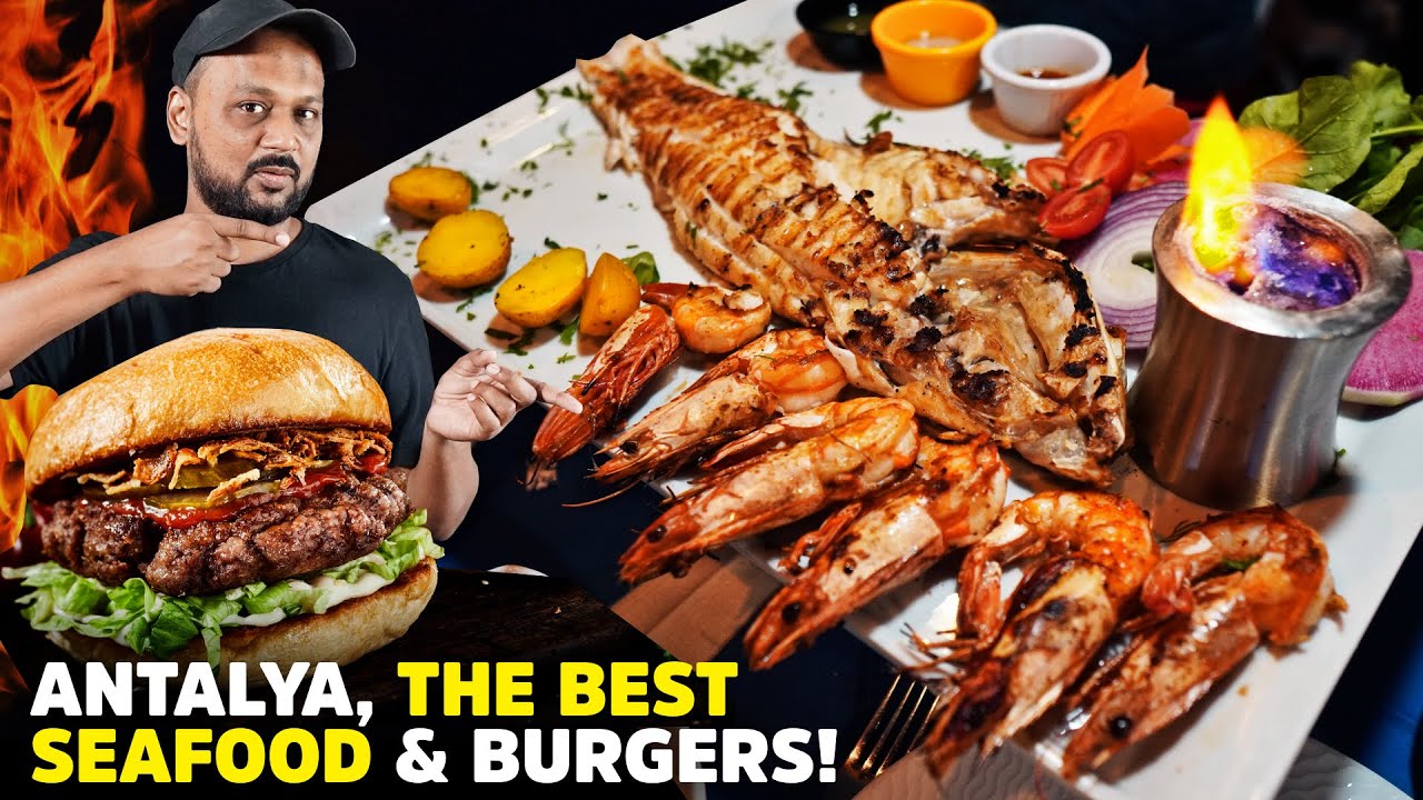 Grilled Fish & Prawns | Skull Street Food | The Best SeaFood, Ultimate Burgers | Antalya, Turkey | Street Food PK