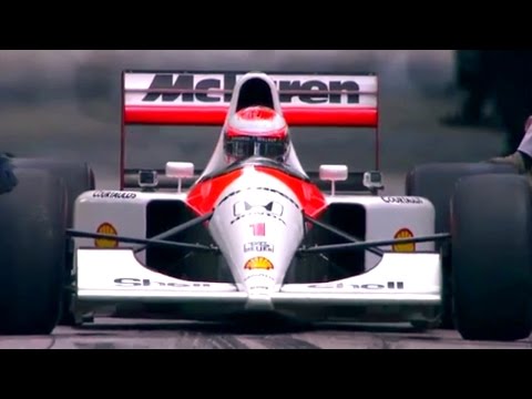 Jenson Button drives Senna's McLaren MP4/6
