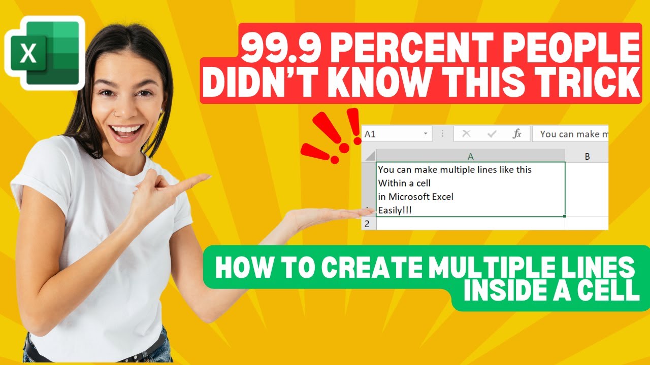 How to Add Mulitiple Lines Inside a Single Cell in Excel - YouTube