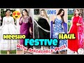 HUGE Meesho FESTIVE* 🪔 Special Dresses Haul + Try On/meesho festive wear haul/meesho festive haul