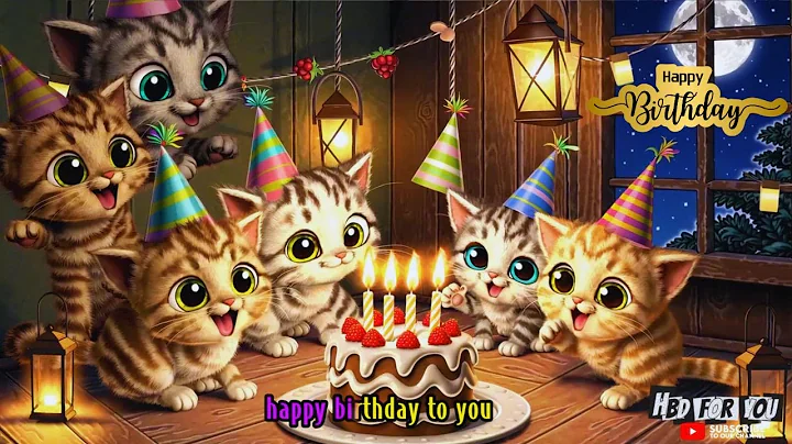 Mom Cat & Kitten Happy Birthday Song | Cute Cats Party! | HBD For You