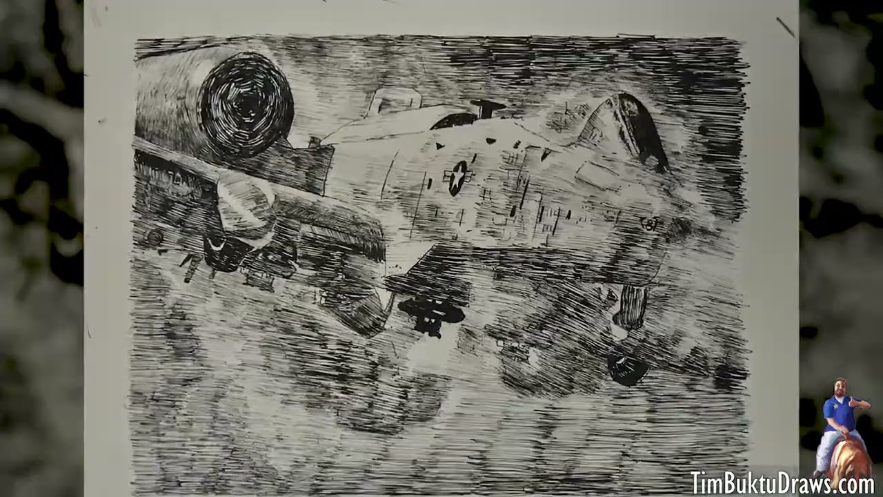 A10 Warthog Pen and Ink Drawing Timelapse