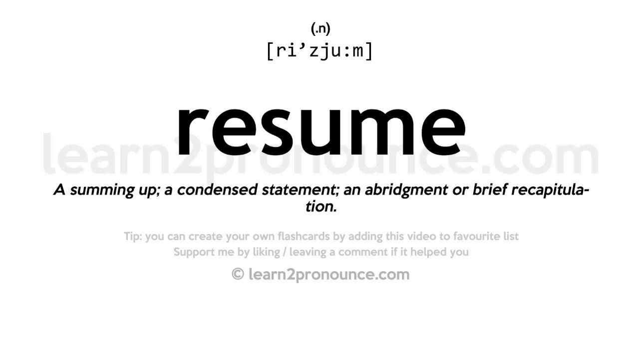 resume letter pronunciation