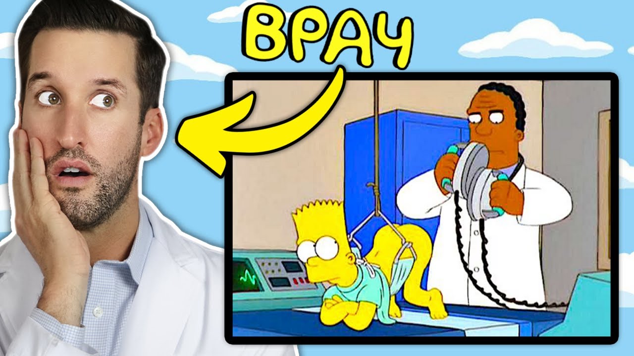 ВРАЧ смотрит смешные медицинские сцены из Симпсоны - YouTube