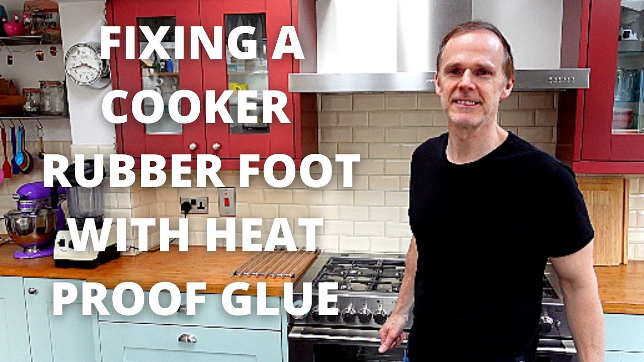 FIXING A COOKER HOB RUBBER FOOT WITH HEAT RESISTANT METAL GLUE