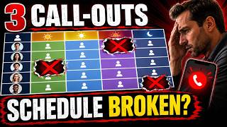 How should a manager rebuild an employee schedule after multiple last-minute call-outs