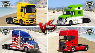 MAN Truck vs Scania Truck vs Volvo Truck vs Kenworth Truck - GTA 5 Cars Which is Best?