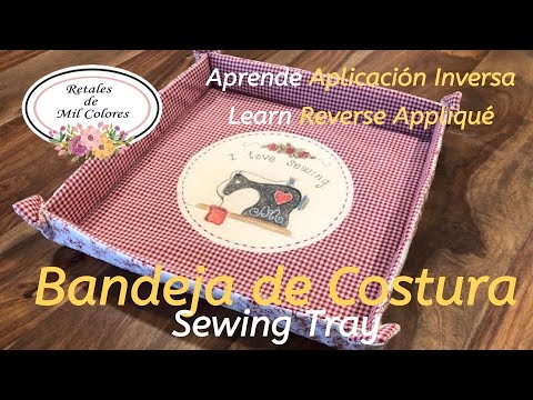 58. Sewing Tray. Use freezer paper to make reverse appliqué circles. DIY tutorial.