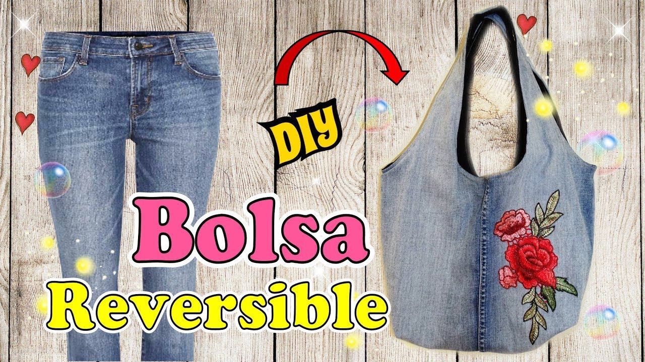 Bolso Reversible con Jeans Reciclado - Tutorial Costura Fácil DIY - YouTube