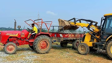 JCB 3dx Loading Stone in Mahindra 475 di and New holland 4010 Tractor Trolley | Jcb Cartoon Video