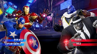 Captain America & Iron Man VS Thanos & Hulk  (Very Hard) - Marvel vs Capcom | 4K UHD Gameplay