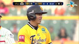 20130811 CPBL 象VS獅 4上 周思齊巧妙車布邊二壘安打