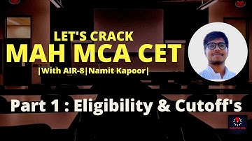 MAH CET MCA Preparation Strategy | Part 1 Eligibility and Cutoff