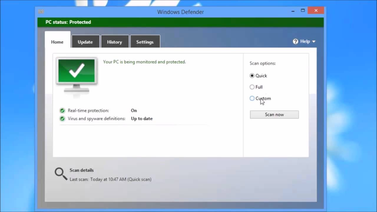 ไวรัสซ่อนไฟล์ windows 8  Update  Hướng dẫn quét virus trên Windows 8