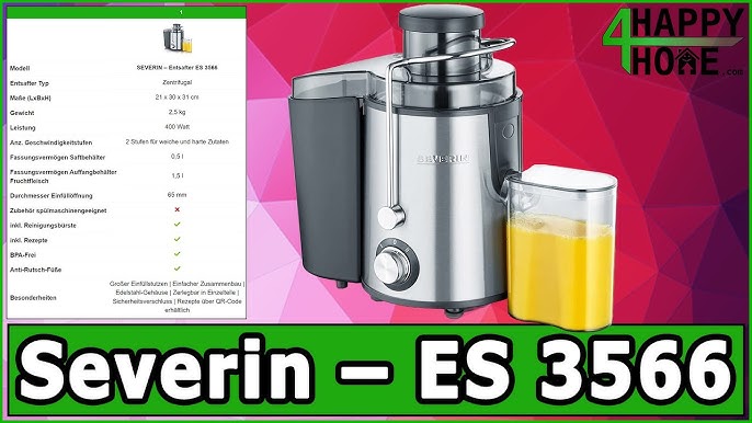 Severin ES 3566 - extractor YouTube TESTING Juice