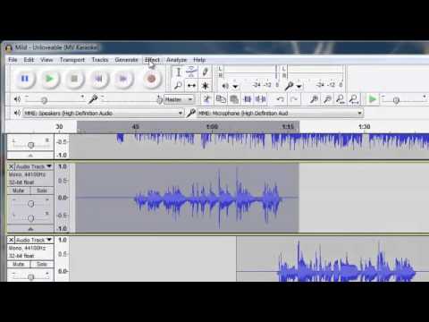 Audacity - ตัวอย่างการบันทึกเสียงร้อง