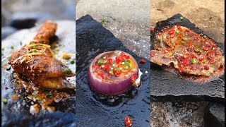Tik Tok Cooking#3 🍲 Cooking Food On The Stone, Funny Ear Again Delicious