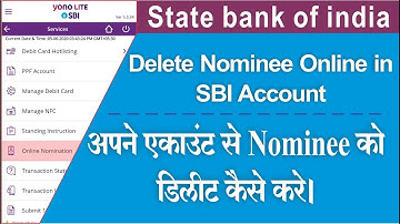 Delete Nominee in SBI account online | Sbi account Nomination online Cancel.