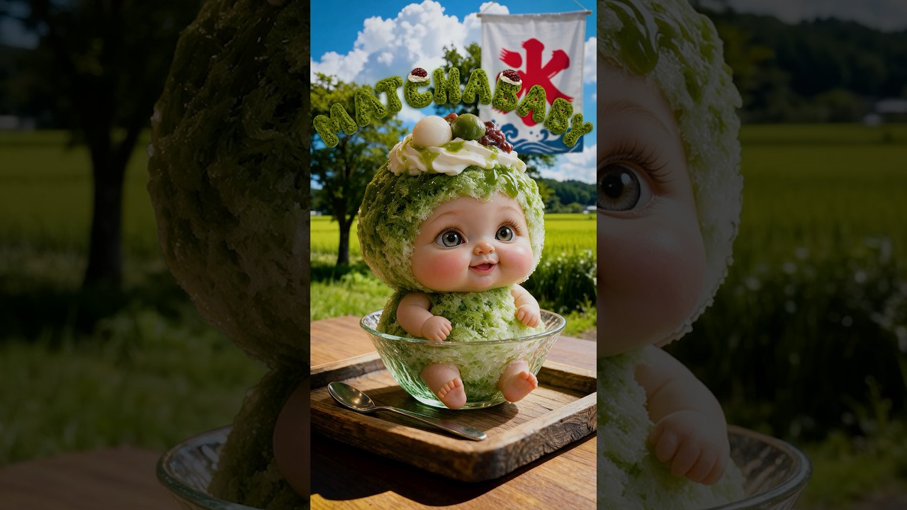 ASMR | MatchaBaby 🍵🍧 Cute Matcha Shaved Ice Baby in Japanese Summer 🌿 #asmr