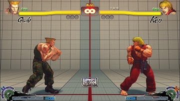 GUILE VS KEN | CPU VS CPU Ultra Street Fighter IV  (Hardest AI)