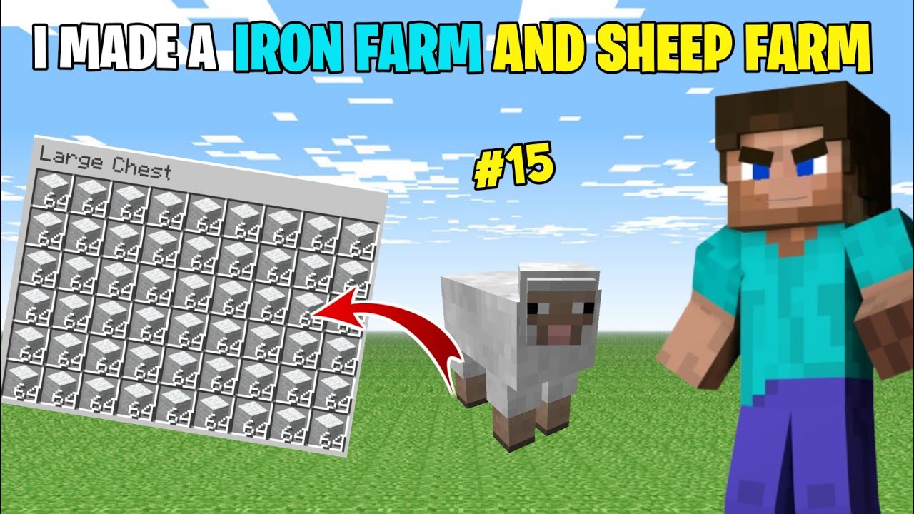 I Made A Iron Farm And Sheep Farm | Minecraft Survival #15 - YouTube
