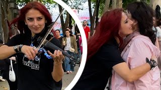 Fan HUGGED Her After A Touching Performance | Scorpions - Still loving you Violin STREET Cover