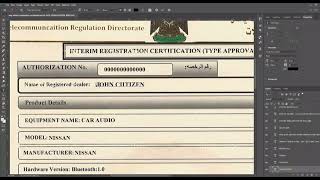 Iraq vehicle registration certificate editable template