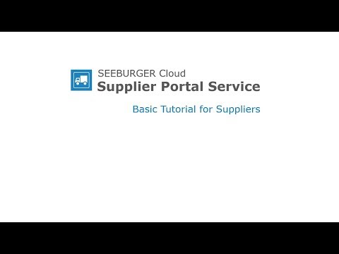 Tutorial: Supplier Portal Service - Basic Tutorial for Suppliers