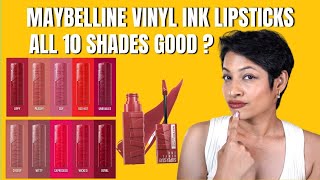 New Maybelline Vinyl Ink Lipsticks| All 10 Shades | JoyGeeks1