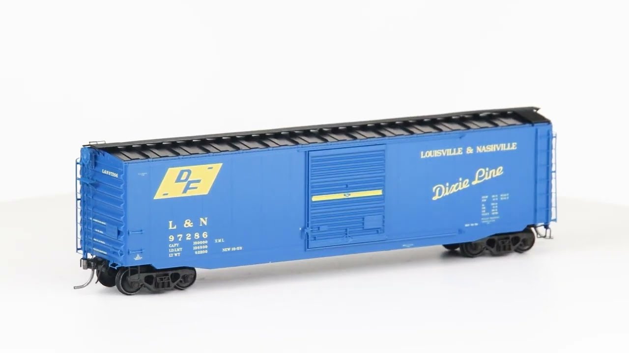 Kadee #6027 Louisville and Nashville 50' PS-1 Boxcar - YouTube