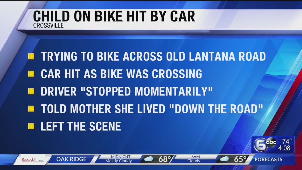 Child on bike hit by car in Crossville YouTube