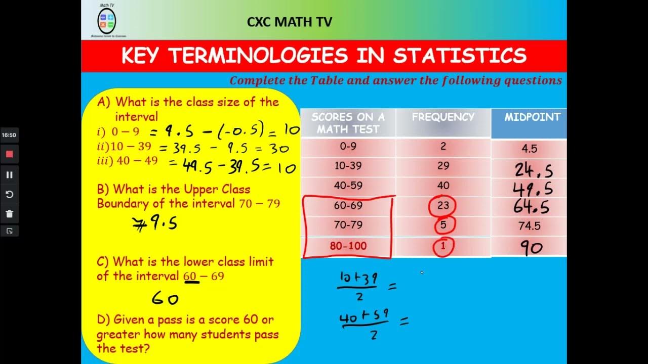 Frequency Tables, Class Intervals, Class Width and Class Boundaries ...
