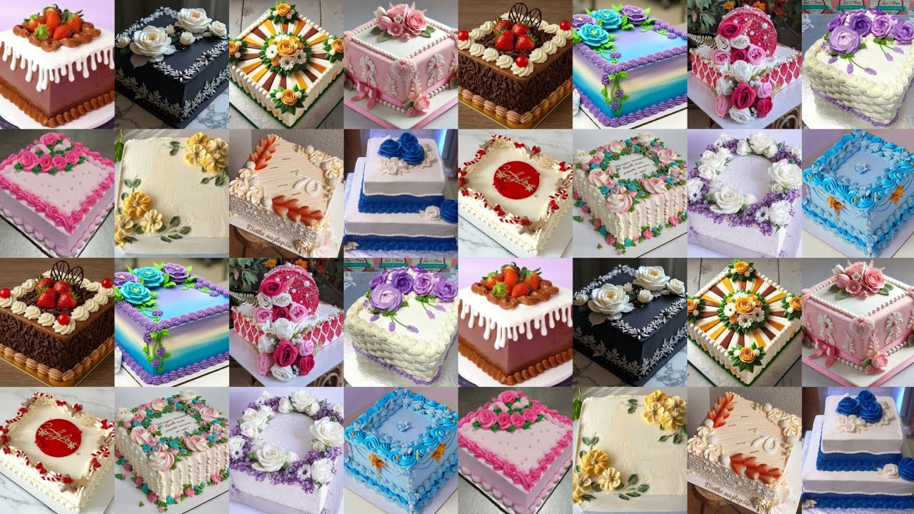 💯✨️Cake Pic//Square Cake Design//Square Cake/Square Shape Cake Design/Birthday Cake/Anniversary Cake