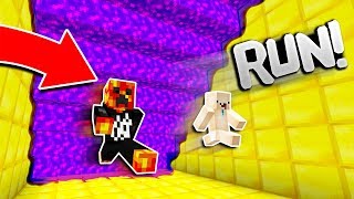 Minecraft RUN FROM THE PURPLE LAVA! (Minecraft SUPER LAVA RUN)
