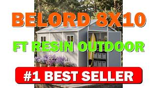 Belord 8x10 FT Resin Outdoor Storage Shed with Sloped Roof & Lockable - B0GRY2YWG8