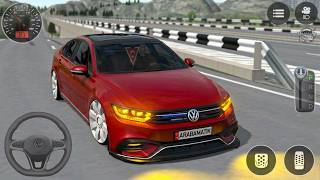 Modifiyeli Kırmızı Passat Sürüş Simülatör Oyunu - Pasat City Araba Oyunu - Android GamePlay screenshot 2
