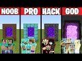 Minecraft Battle: PORTAL FAMILY CHALLENGE! NOOB vs PRO vs HACKER vs GOD in Minecraft Animation