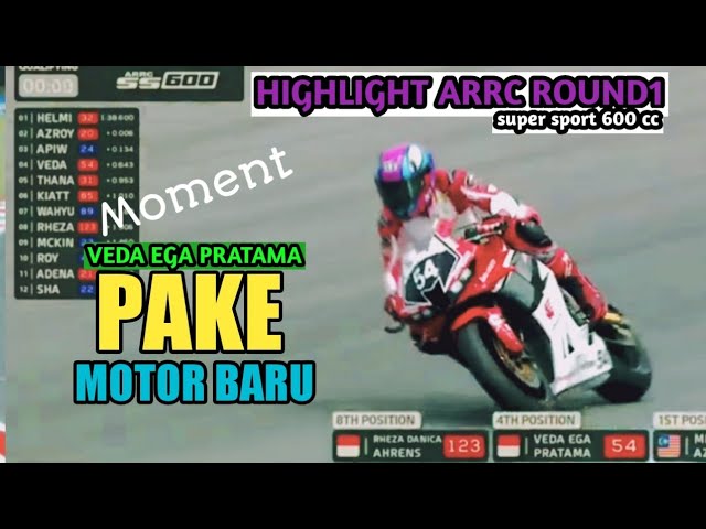 moment VEDA EGA PRATAMA PAKE MOTOR BARU DIKELAS BARU✔highlight arrc race1 round1 thailand 2024 class=