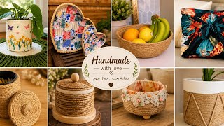 أفكار 💡عندك خيوط او قماش اصنعي ديكورات و منظمات وجددي حقائب وملابس قديمة #diy#home #ideas #decor 