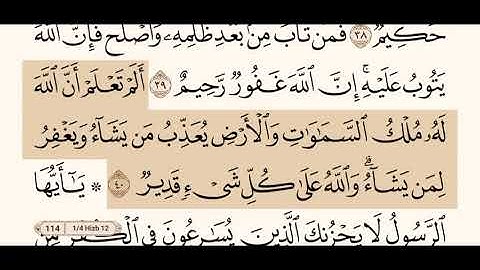 سورة المائدة كاملة  مكتوبة بصوت الشيخ عبد الرحمن السديس و بدون اعلانات ( أستمع و اقرأ )