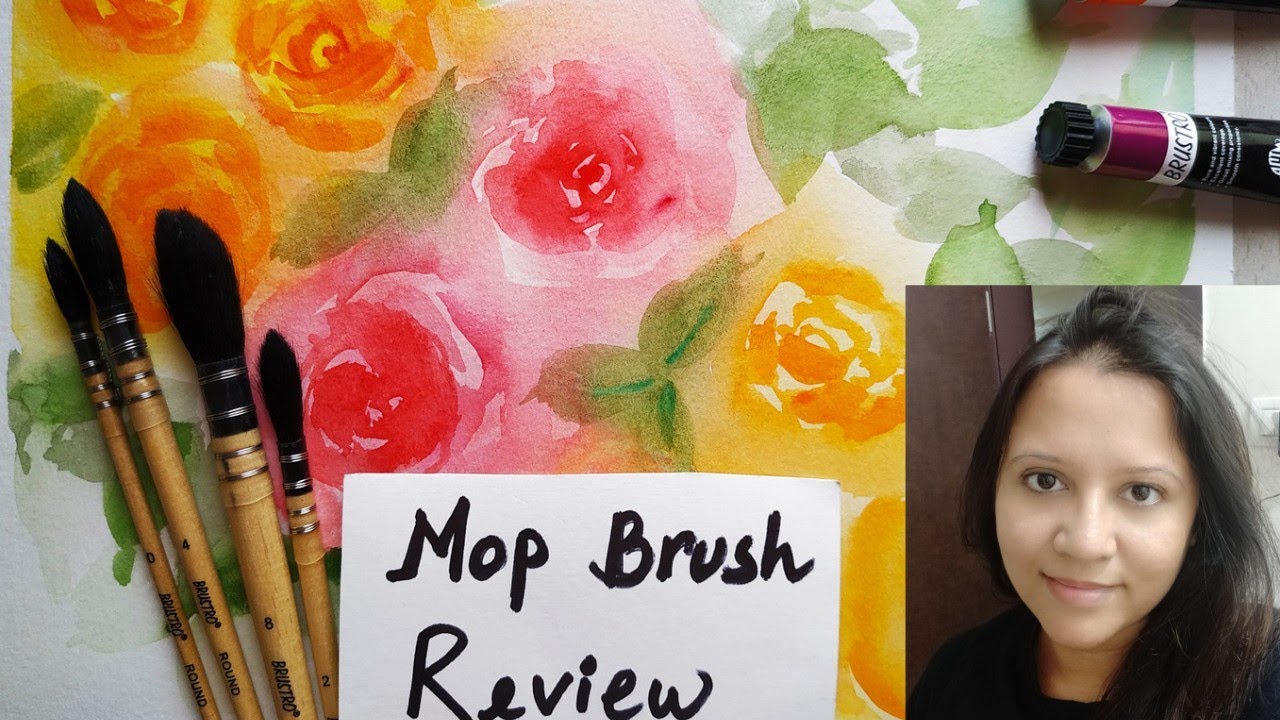 Brustro Mop Brush Review \ Best Watercolor Mop Brush in India 