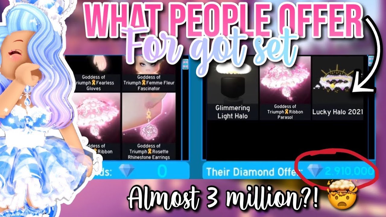 WHAT PEOPLE OFFER FOR THE GODDESS OF TRIUMPH SET| Roblox Royale High Campus 3