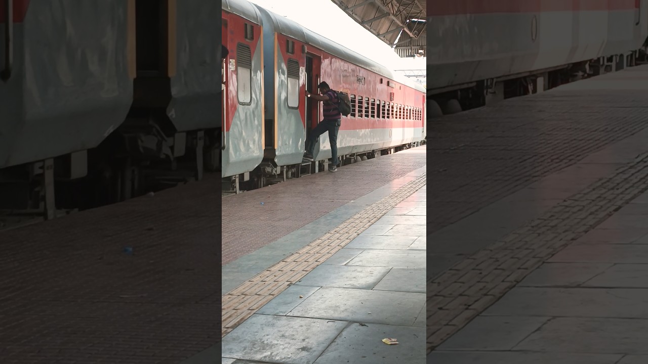 Stupid people are running to catch the train 