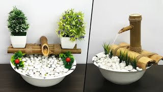 Making 2 Easy DIY Bamboo Water Fountains | Amazing Bamboo Waterfall Fountain | Fountain Making Ideas