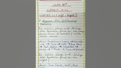 Left - Right Worksheet (Class III, EVS, Ch-22) | KIDZ MILLENNIUM SCHOOL, ROORKEE