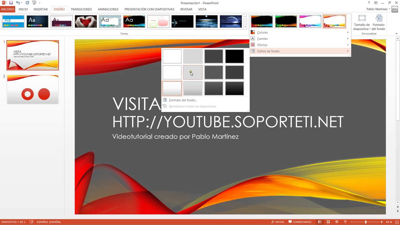 Disenos De Power Point PowerPoint 2013 - Cambiar el diseño de las presentaciones - YouTube