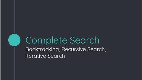 [EEE 121] Lec 14 - Complete Search