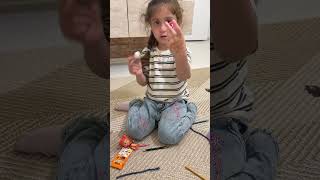 Karton poşetten ev yaptık