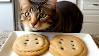 cat is baking cookies
